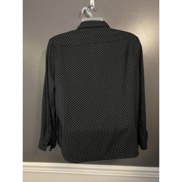 Express Shirt Mens XL Black White Pattern Button Up Long Sleeve Modern Casual - Picture 4 of 7